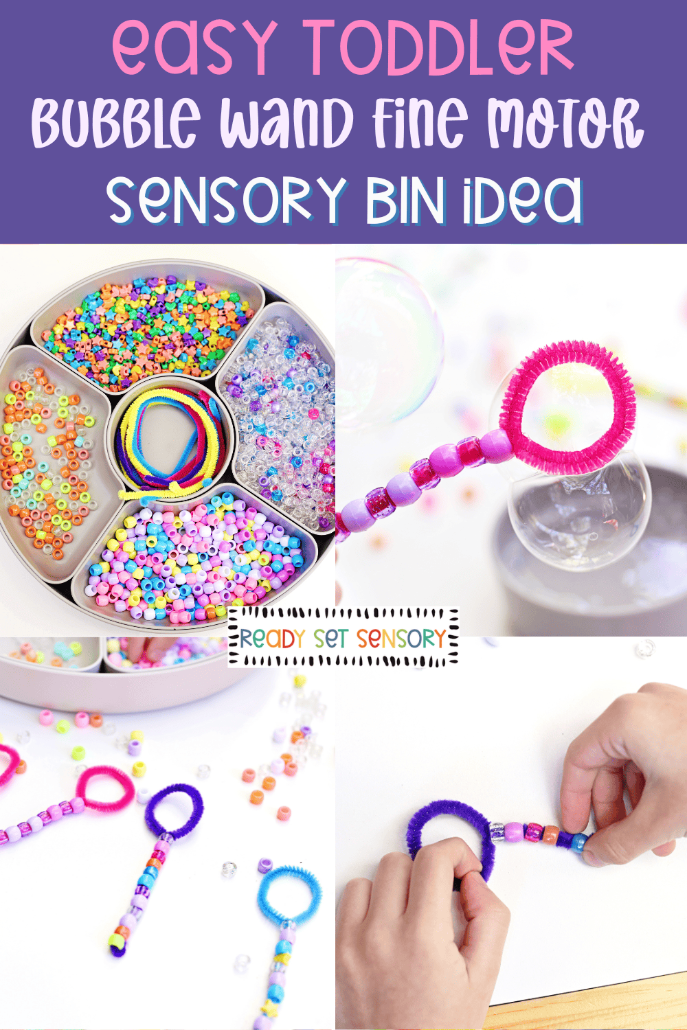 DIY Pipe Cleaner Bubble Wand Fine Motor Activity - Ready Set Sensory