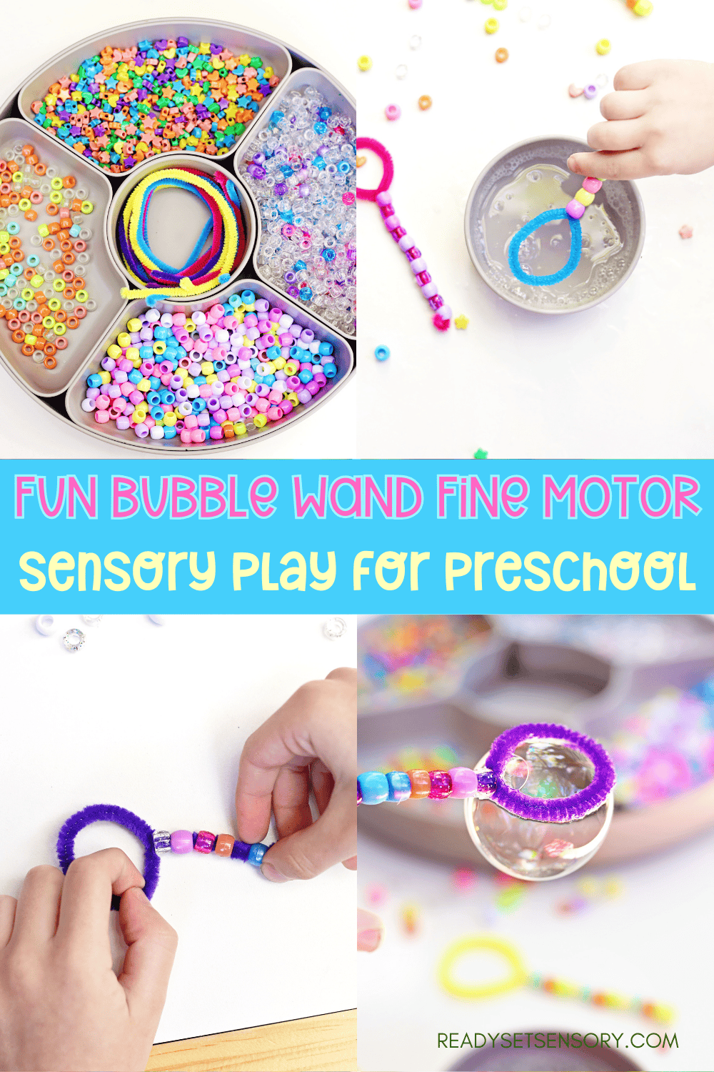 DIY Pipe Cleaner Bubble Wand Fine Motor Activity - Ready Set Sensory