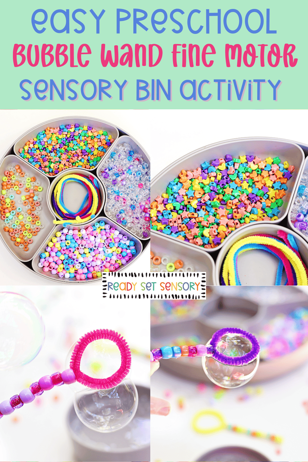 DIY Pipe Cleaner Bubble Wand Fine Motor Activity - Ready Set Sensory