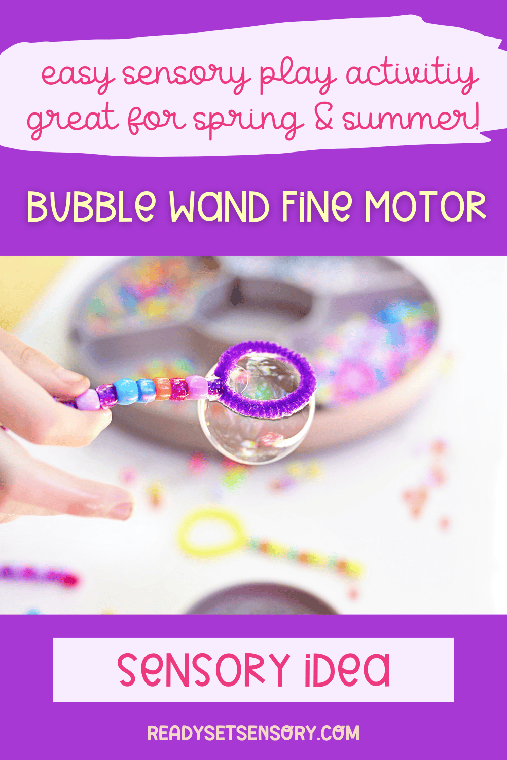DIY Pipe Cleaner Bubble Wand Fine Motor Activity - Ready Set Sensory