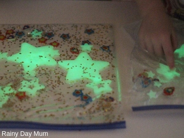Glow in the Dark Space Sensory Bags