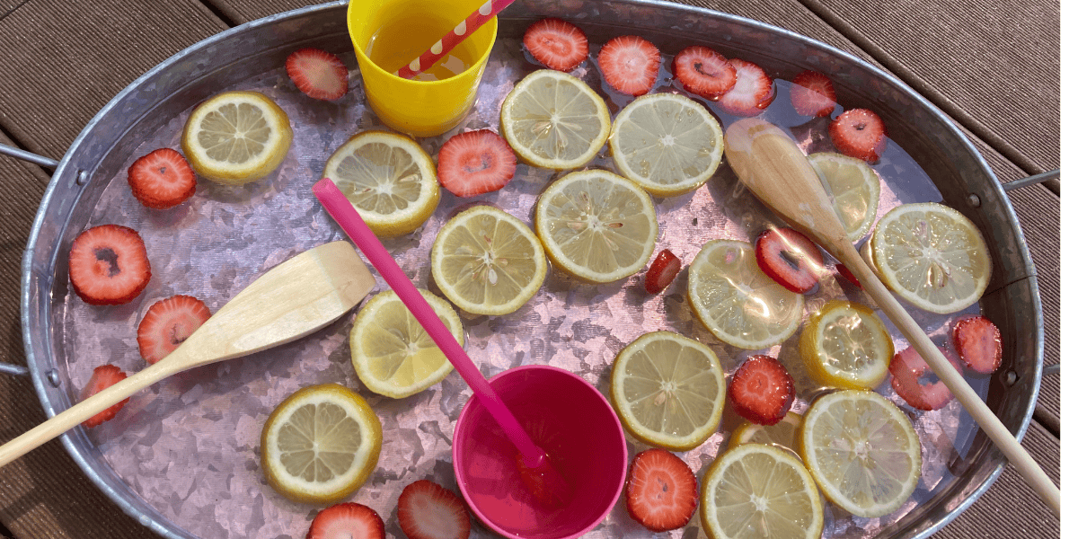 Strawberry Lemonade Sensory Bin