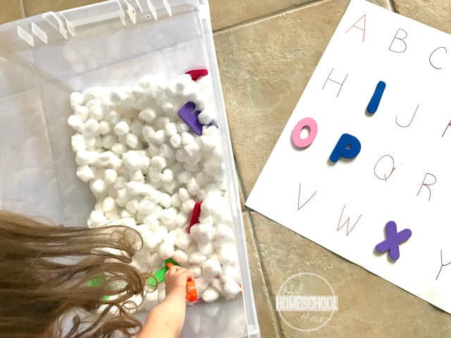 Cloud Bin Alphabet Preschool Letter Activity