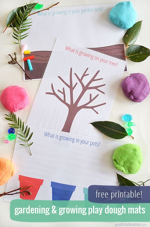 Free Printable Garden Playdough Mats