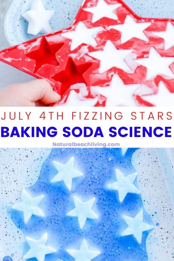 4th of July Fizzy Stars Baking Soda Science Experiment by Natural Beach Living