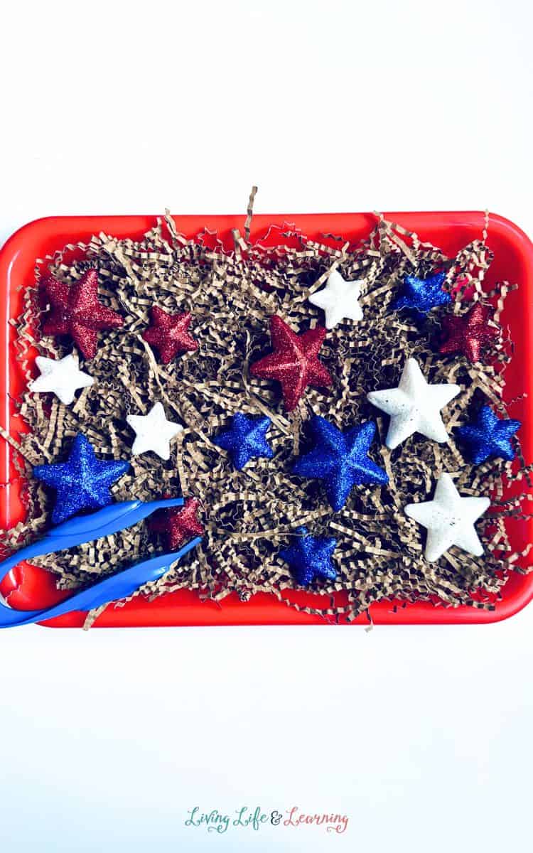 4th of July Sensory Tray by Living Life & Learning