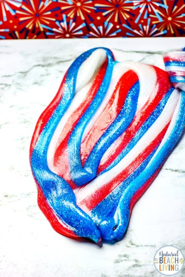 4th of July Slime Recipe by Natural Beach Living