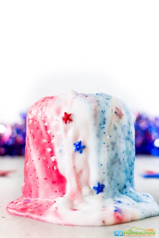 Patriotic Red, White, and Blue Slime by 123 Homeschool 4 Me