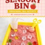 Setting up a Fall Apple Juice Sensory Bin (Easy & Cheap!)