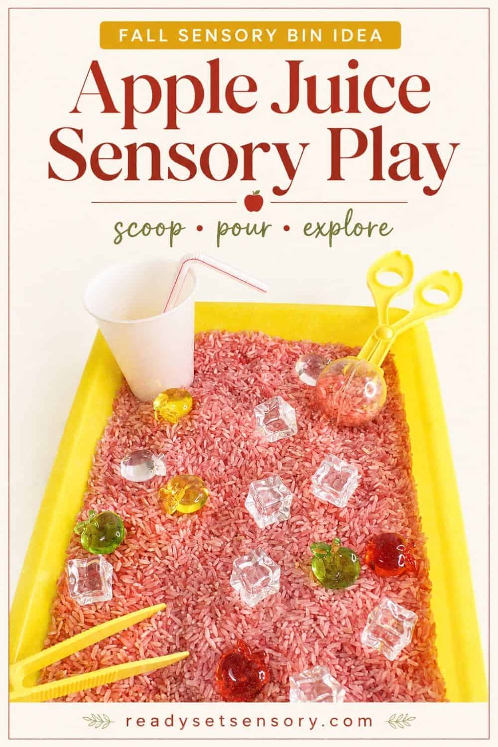 Fall Apple Juice Sensory Bin (Easy & Cheap!) variation idea