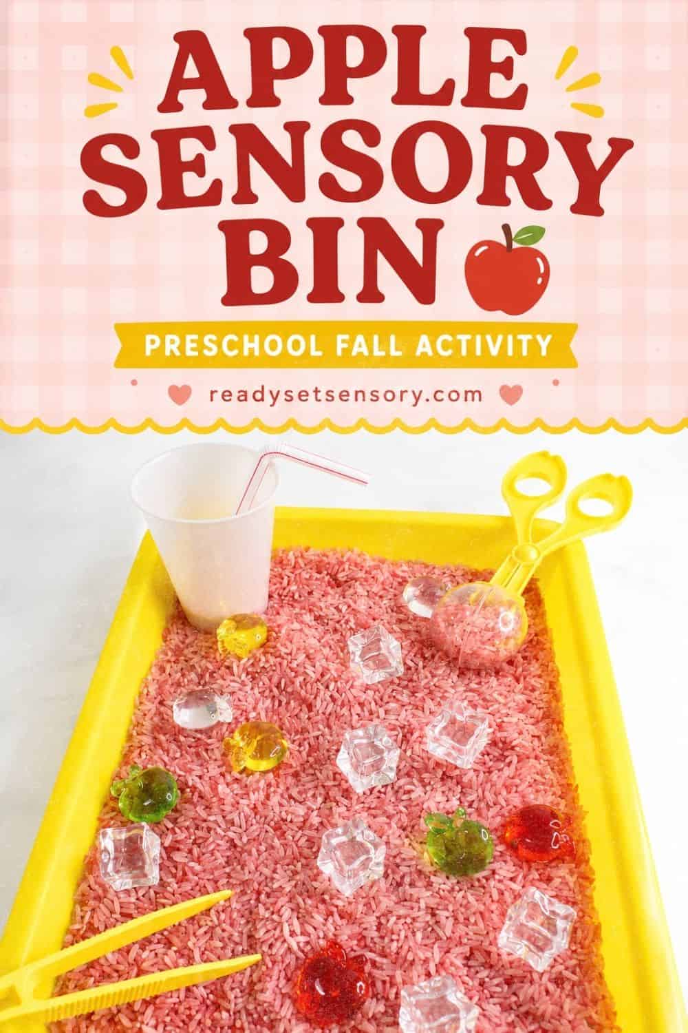 Setting up a Fall Apple Juice Sensory Bin (Easy & Cheap!)