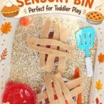 Setting up a Fall Pie Shop Sensory Bin