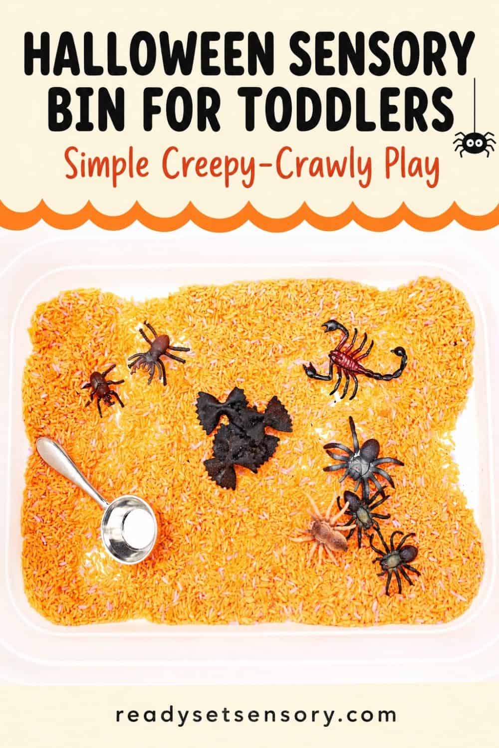 Storing a Easy DIY Halloween Spider Sensory Bin