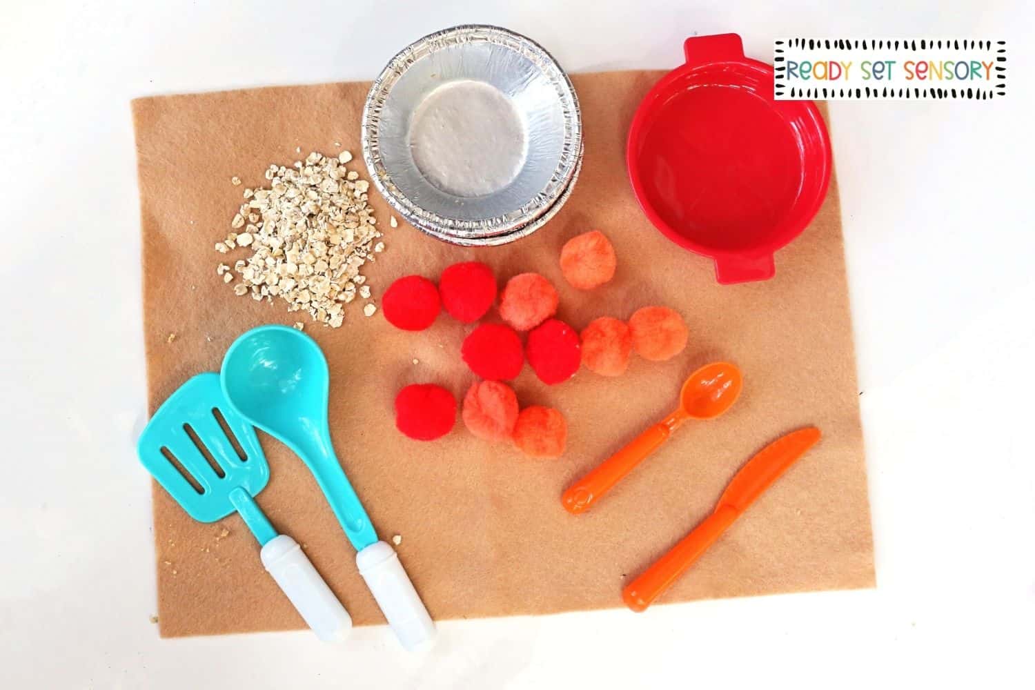 Fall Pie Shop Sensory Bin supplies