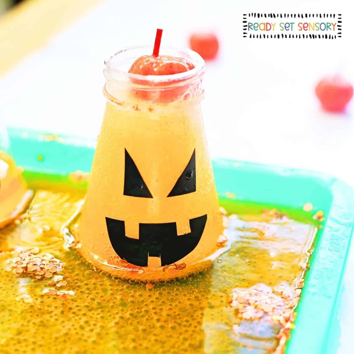 Fizzy Jack-o-Lantern Potions: Halloween Sensory Play