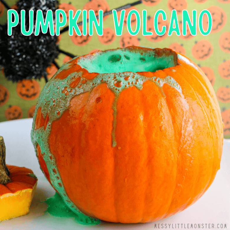 Pumpkin Volcano Experiment by Messy Little Monster