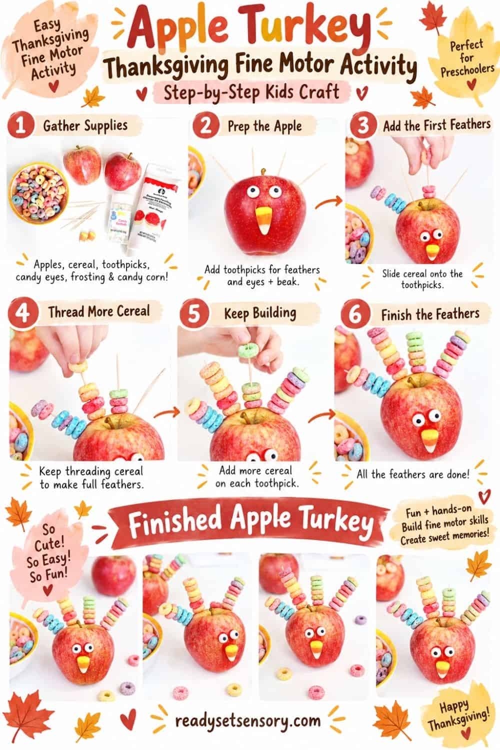 Apple Turkey Thanksgiving Fine Motor Activity - 15