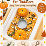 Thanksgiving Sensory Bin With Corn and Mini Pumpkins - More Sensory Ideas