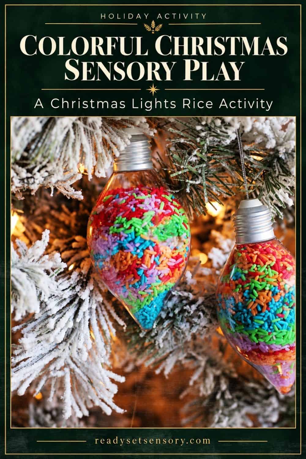 Christmas Light Sensory Tray - Skills Kids Build