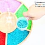 Christmas Light Sensory Tray - Step 1