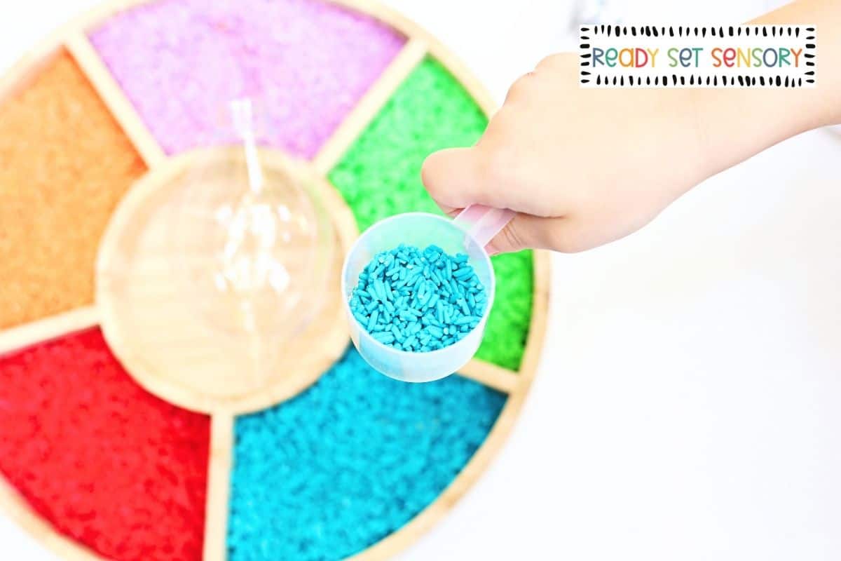 Christmas Light Sensory Tray - Step 1
