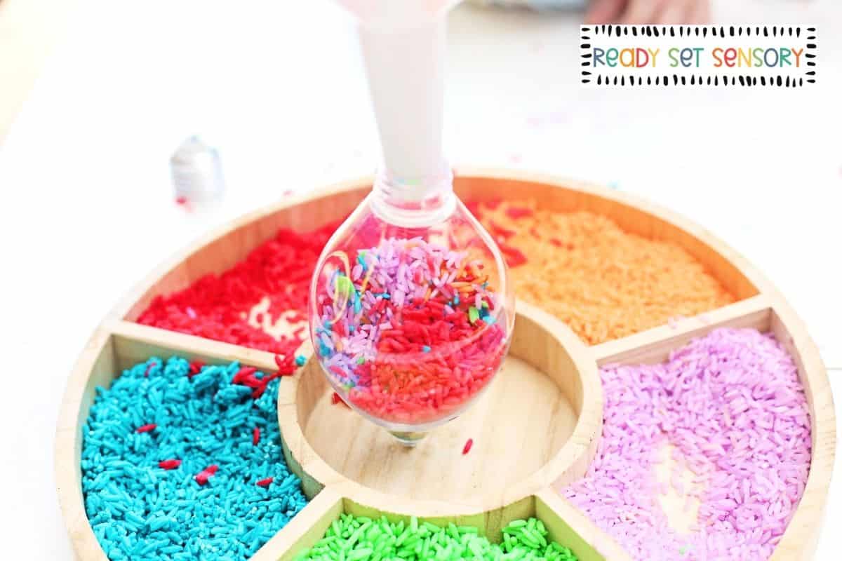 Christmas Light Sensory Tray - Step 2
