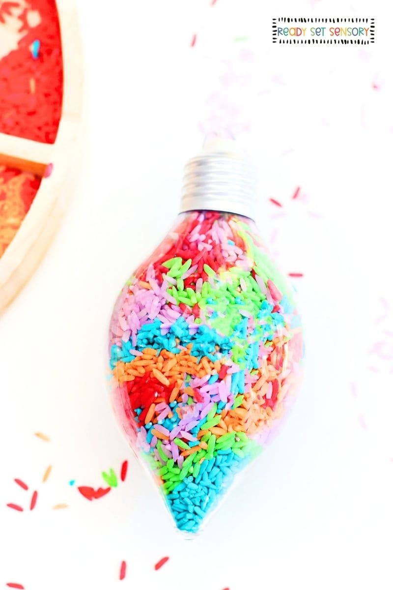 Christmas Light Sensory Tray - Step 3