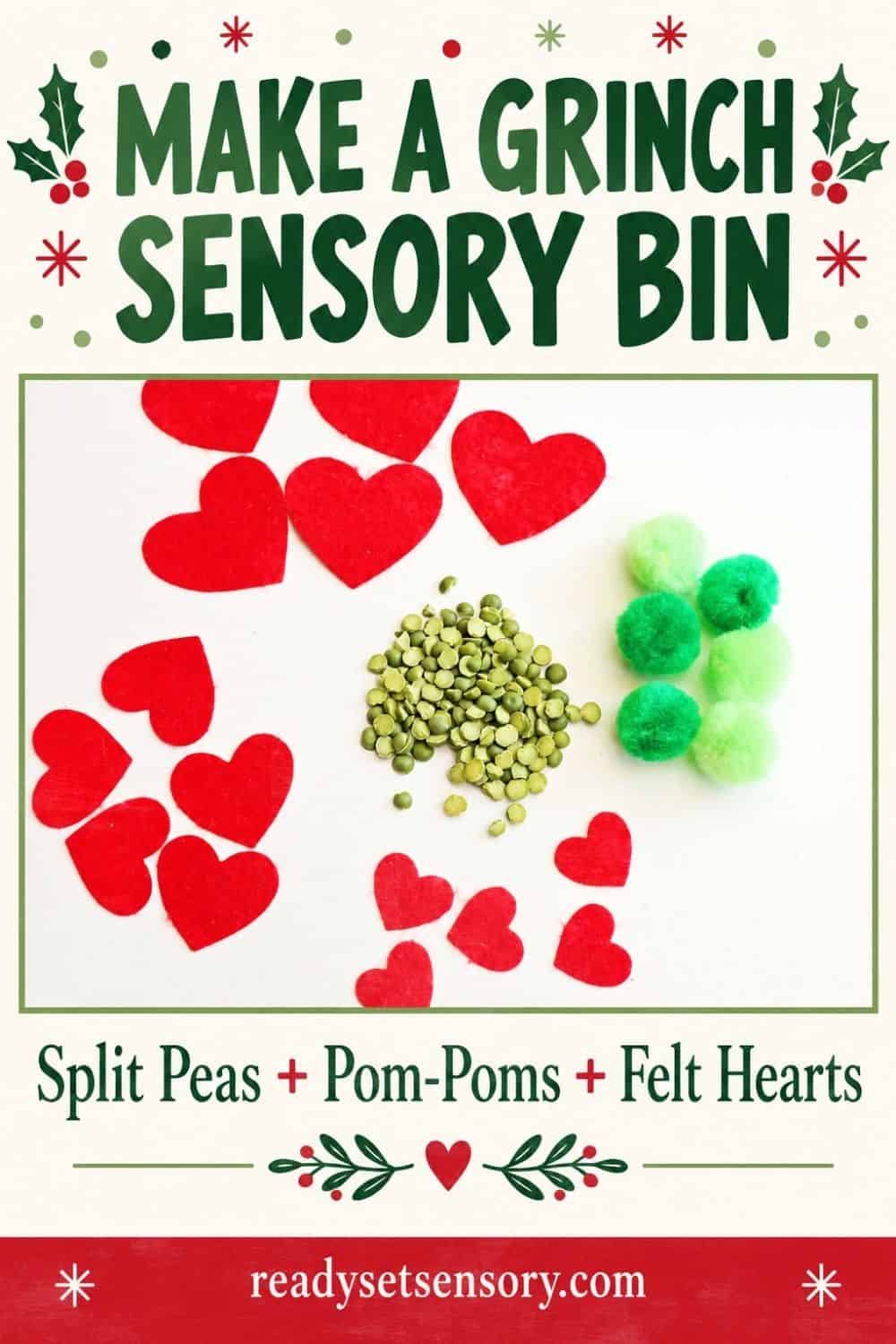 Grinch Sensory Bin - Clean Up and Storage