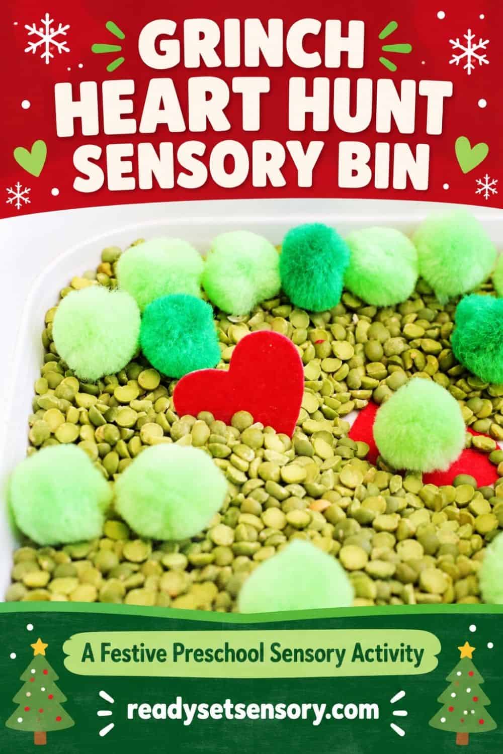 Grinch Sensory Bin - Skills Kids Build