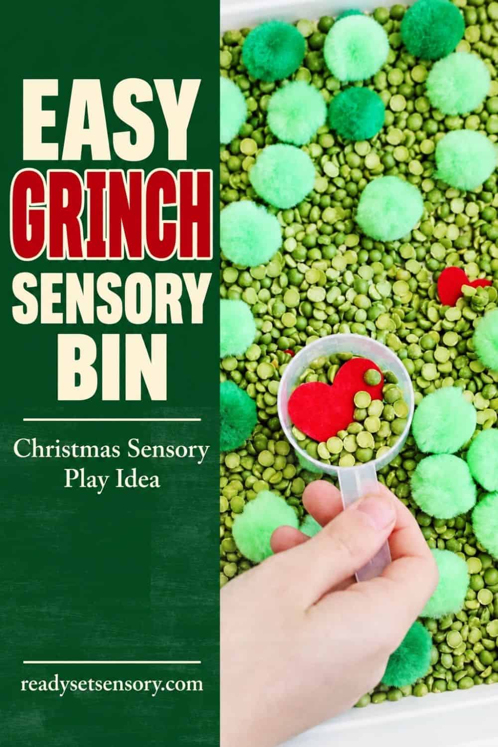 Grinch Sensory Bin - Step 3