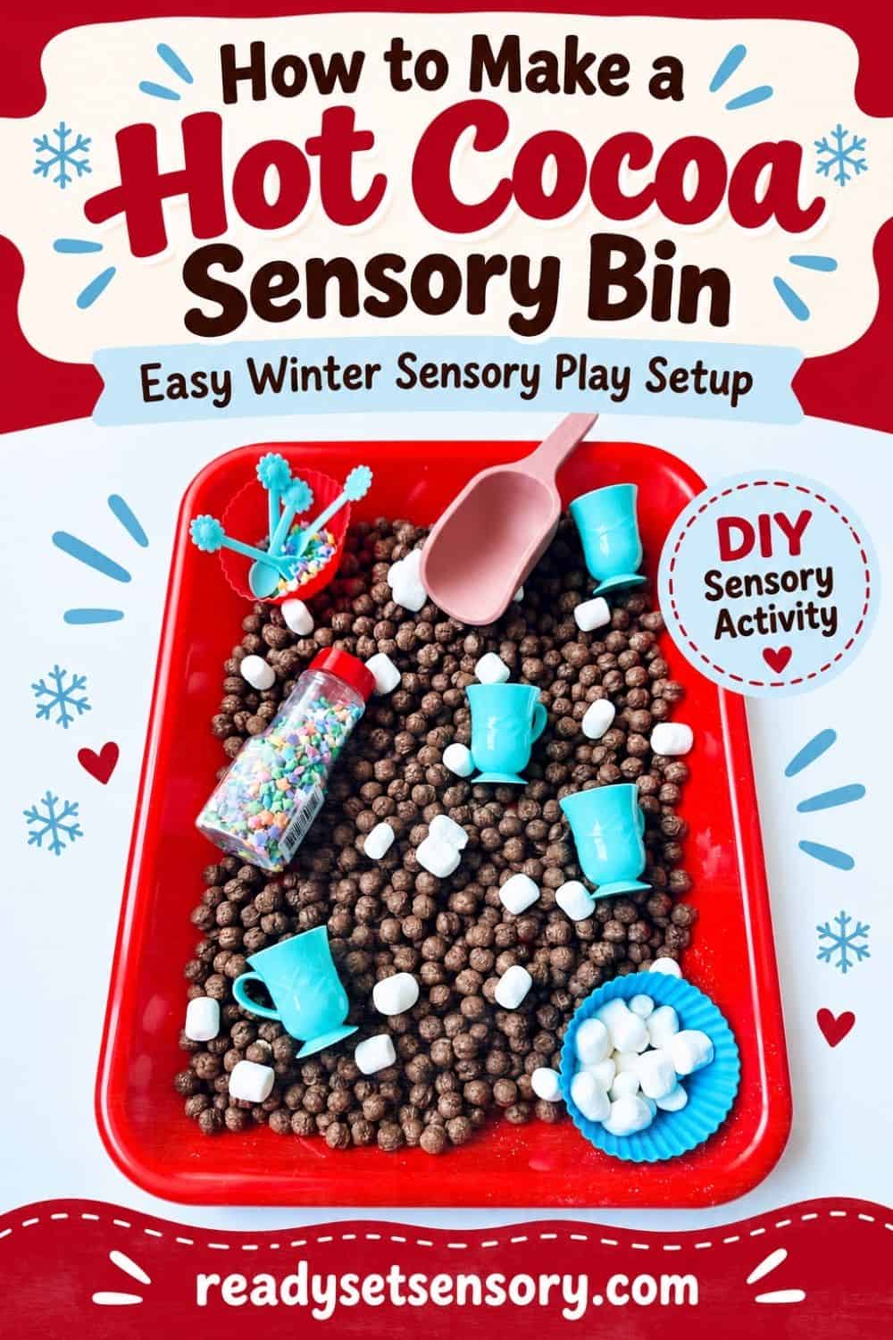 Hot Cocoa Sensory Bin - Clean Up and Storage