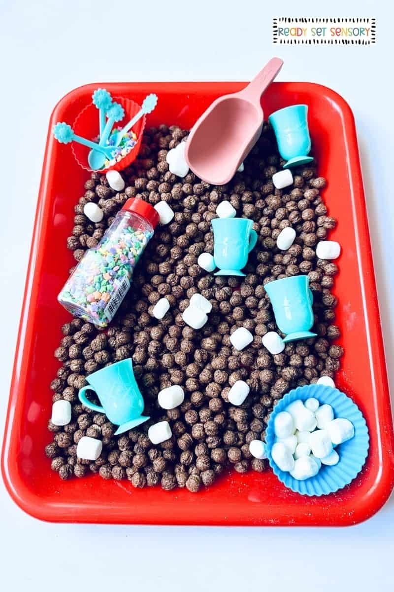 Hot Cocoa Sensory Bin - Skills Kids Build