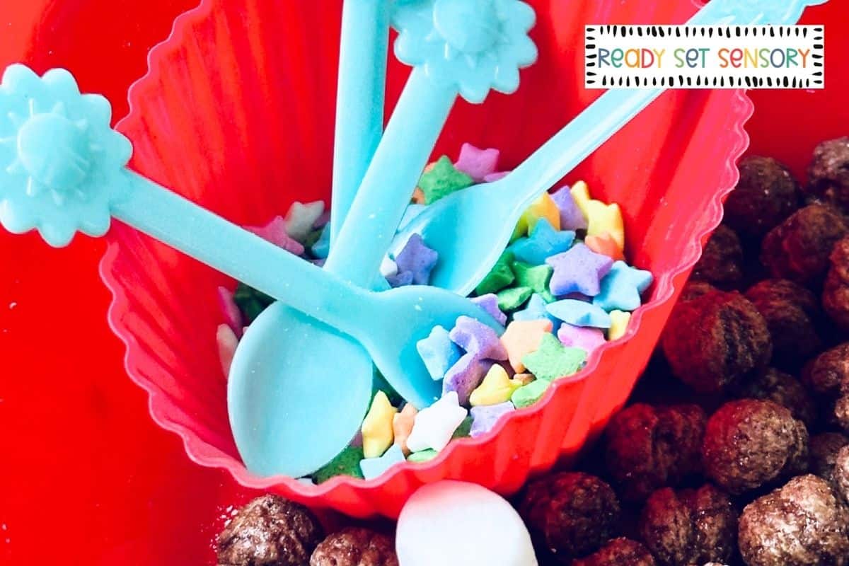 Hot Cocoa Sensory Bin - Step 3