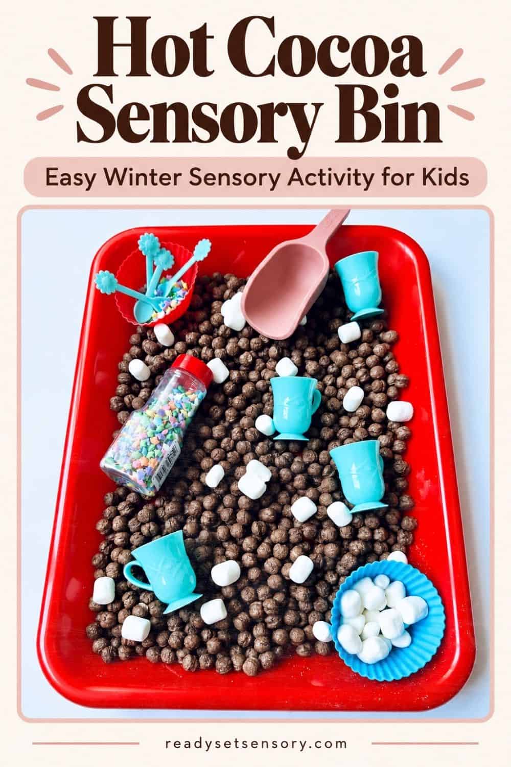 Hot Cocoa Sensory Bin - Ways to Play