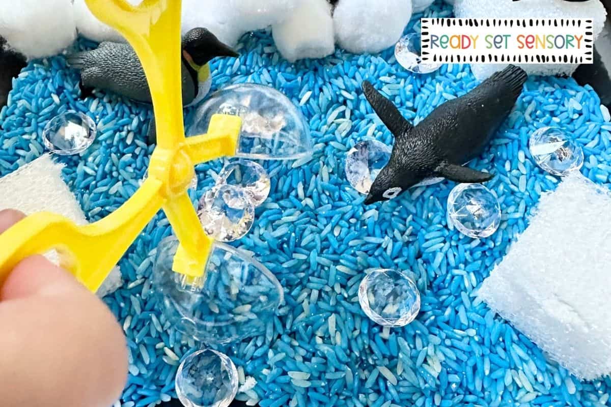 Penguin Sensory Bin - Step 3