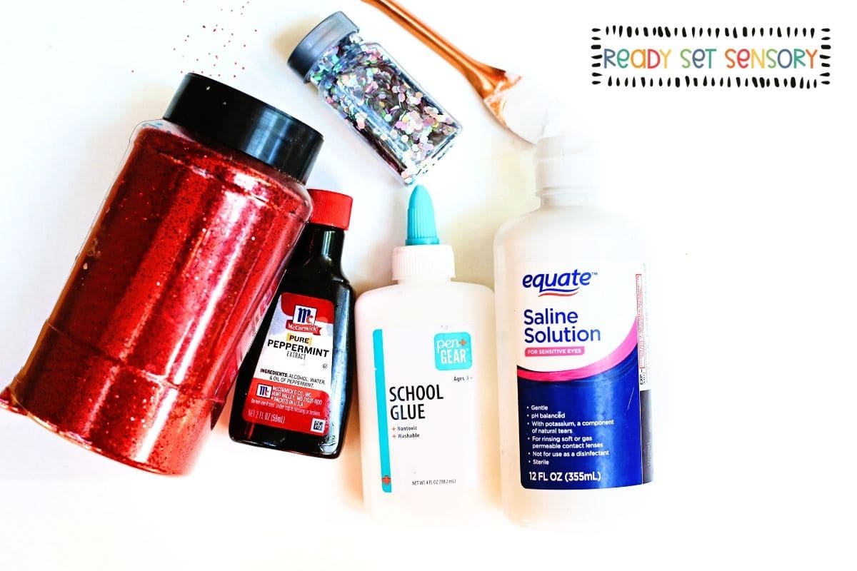 Easy Peppermint Christmas Slime Recipe - How to Set Up