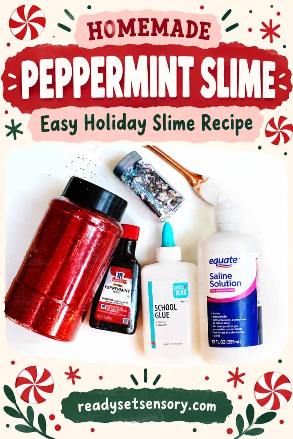 Easy Peppermint Christmas Slime Recipe - Skills Kids Build